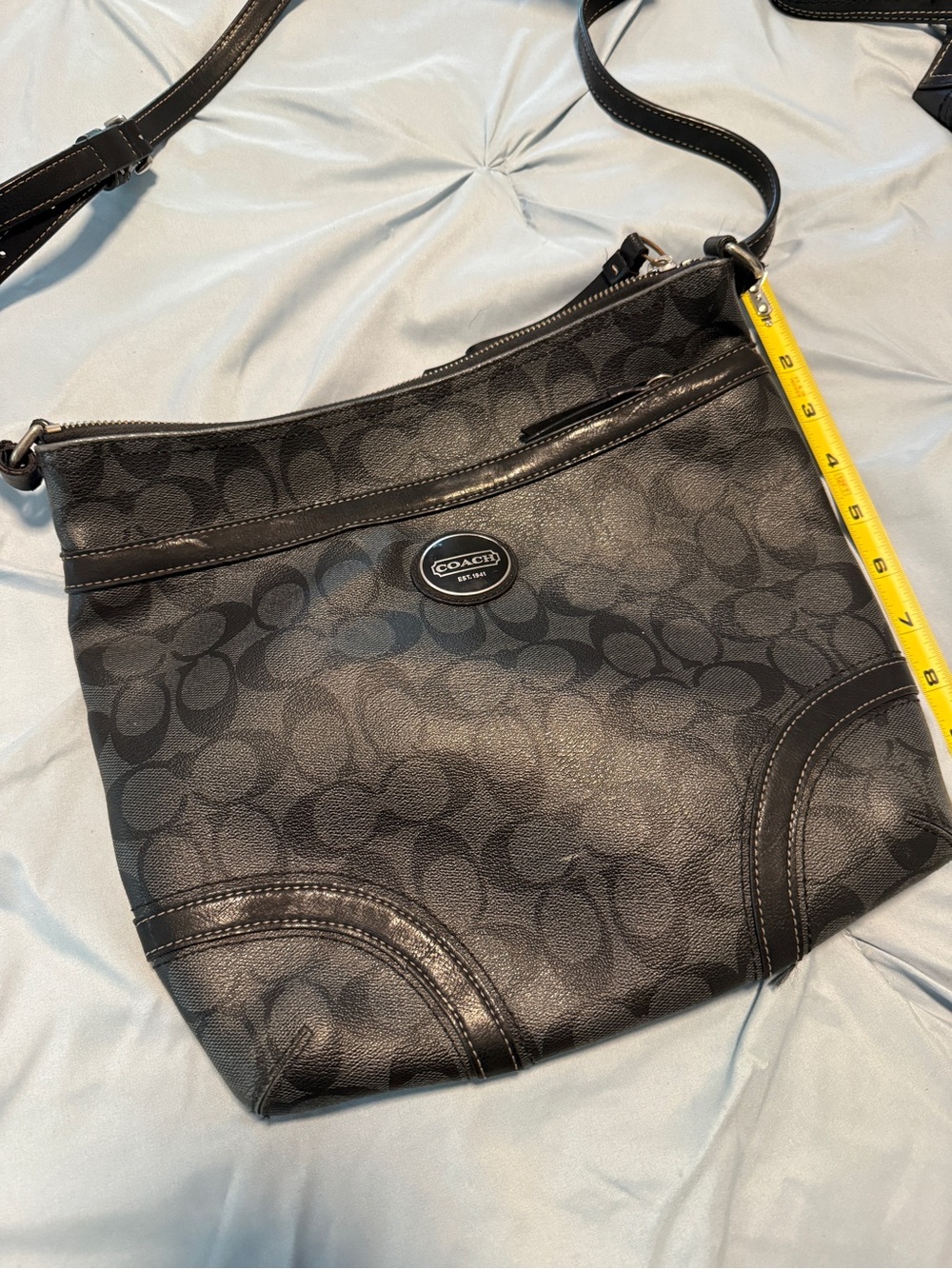 Coach Signature File Crossbody Bag F15428 Black